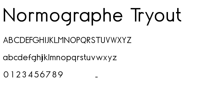 Normographe Tryout font